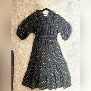 Max Studio Tiered Midi Dress Floral size large